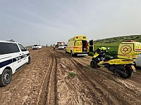 Возле Кфар-Менахем перевернулся квадроцикл, погиб мужчина, малыш в тяжелом состоянии